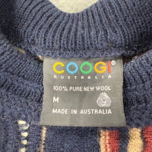 Coogi Australia Knit Blue / Cream Knit Sweater Men’s Size M - Picture 10 of 10